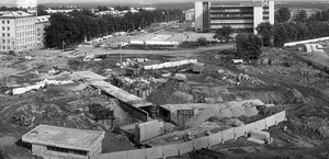 Площадь Маркса, строительство метро. Середина 1980-х